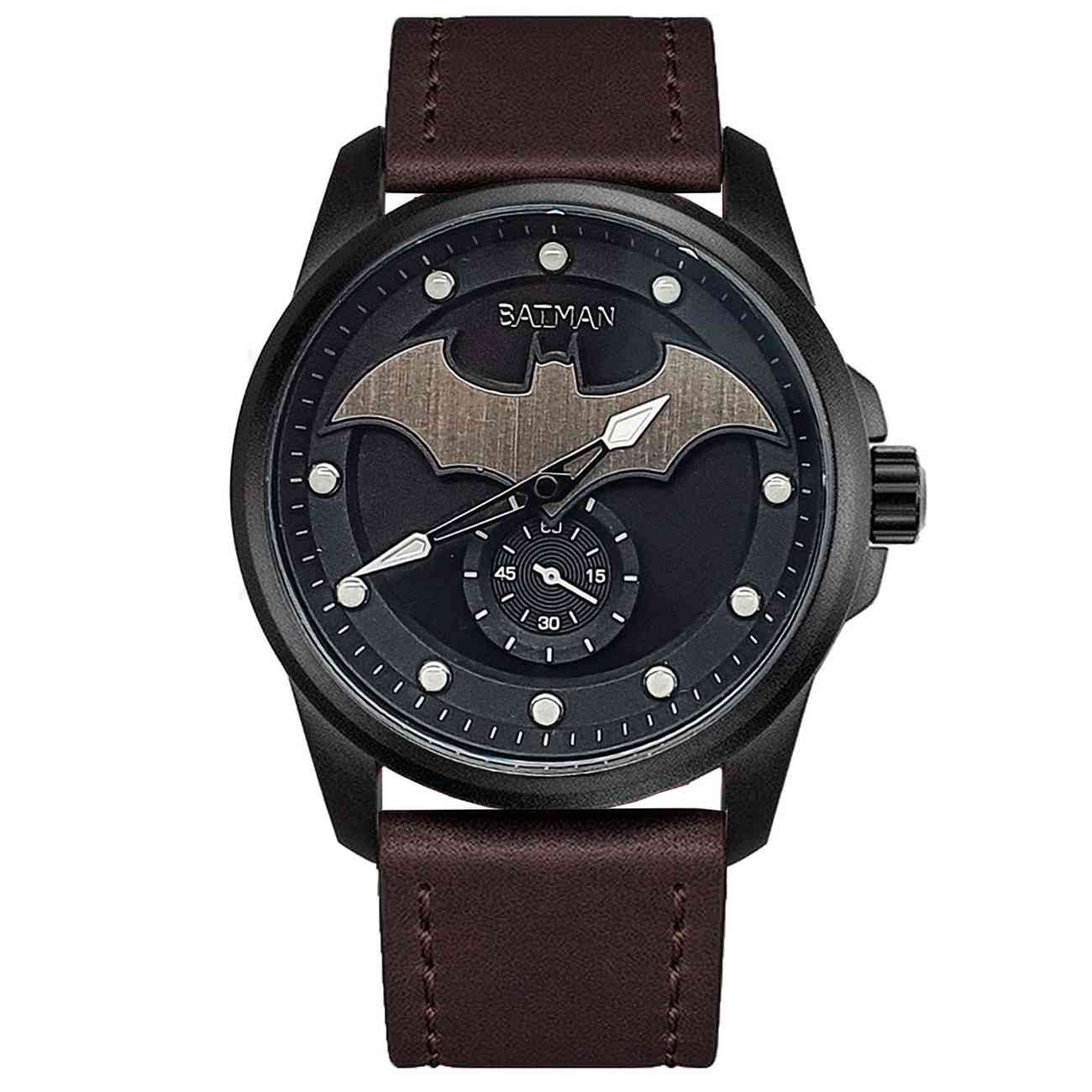 Reloj Batman Caballero Casual Elegante Cuero + Estuche